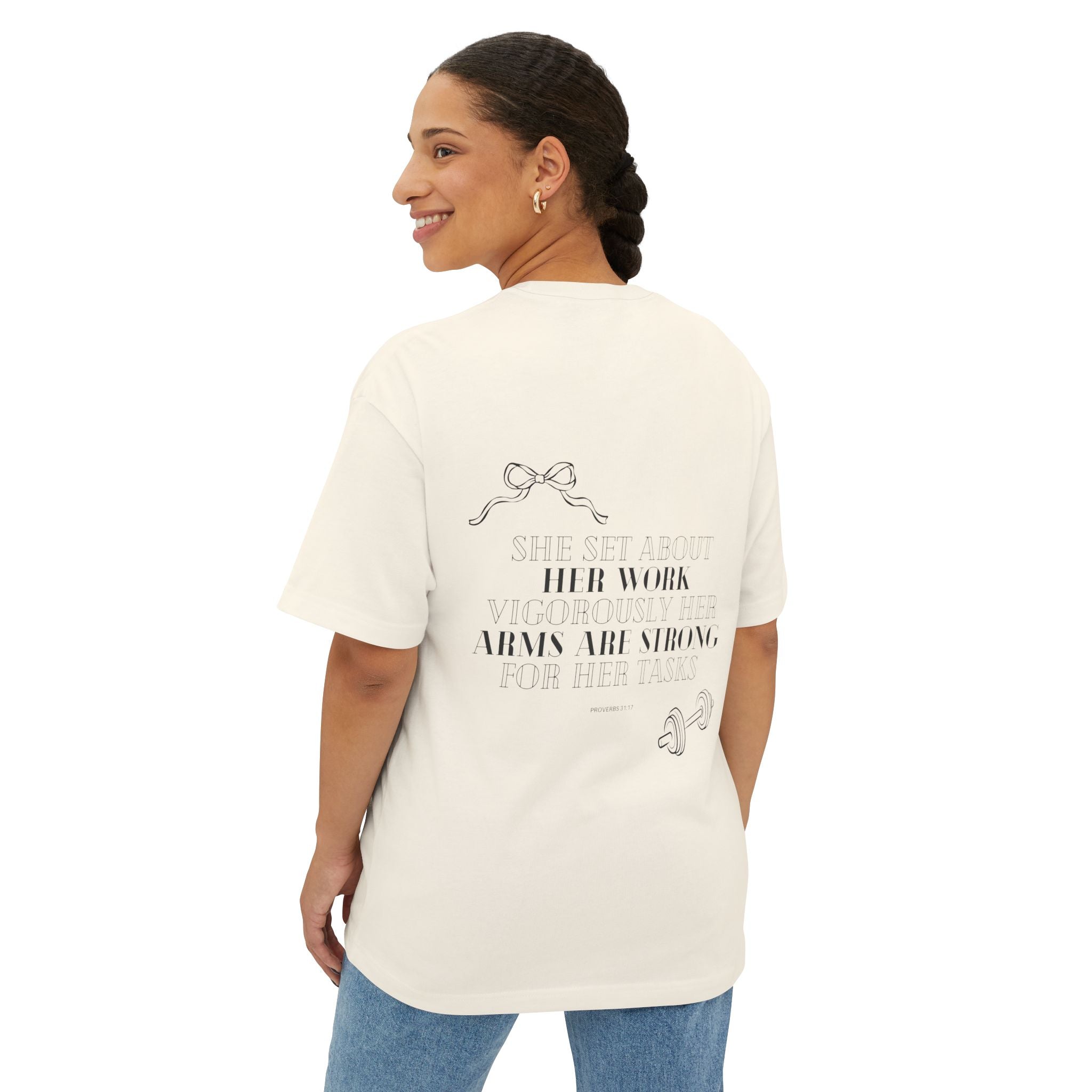 Proverbs 31:17 Oversized Boxy Tee