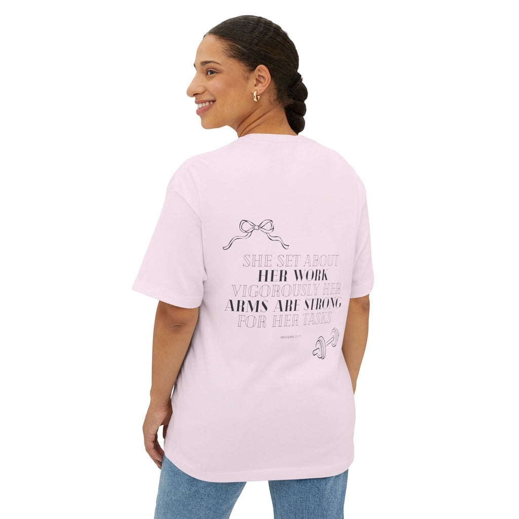 Proverbs 31:17 Oversized Boxy Tee