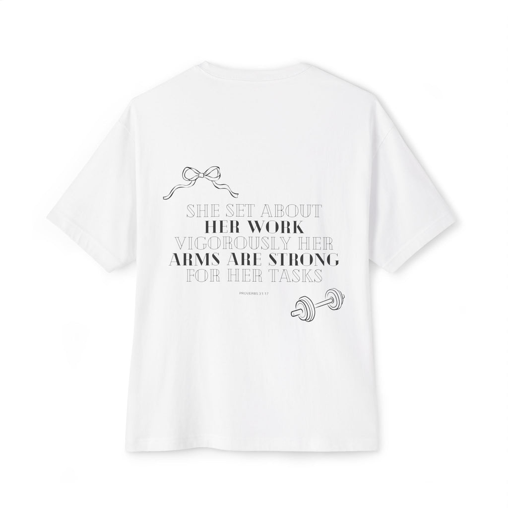 Proverbs 31:17 Oversized Boxy Tee