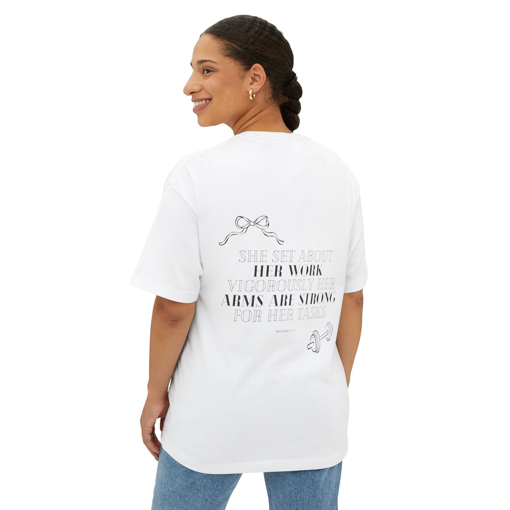 Proverbs 31:17 Oversized Boxy Tee