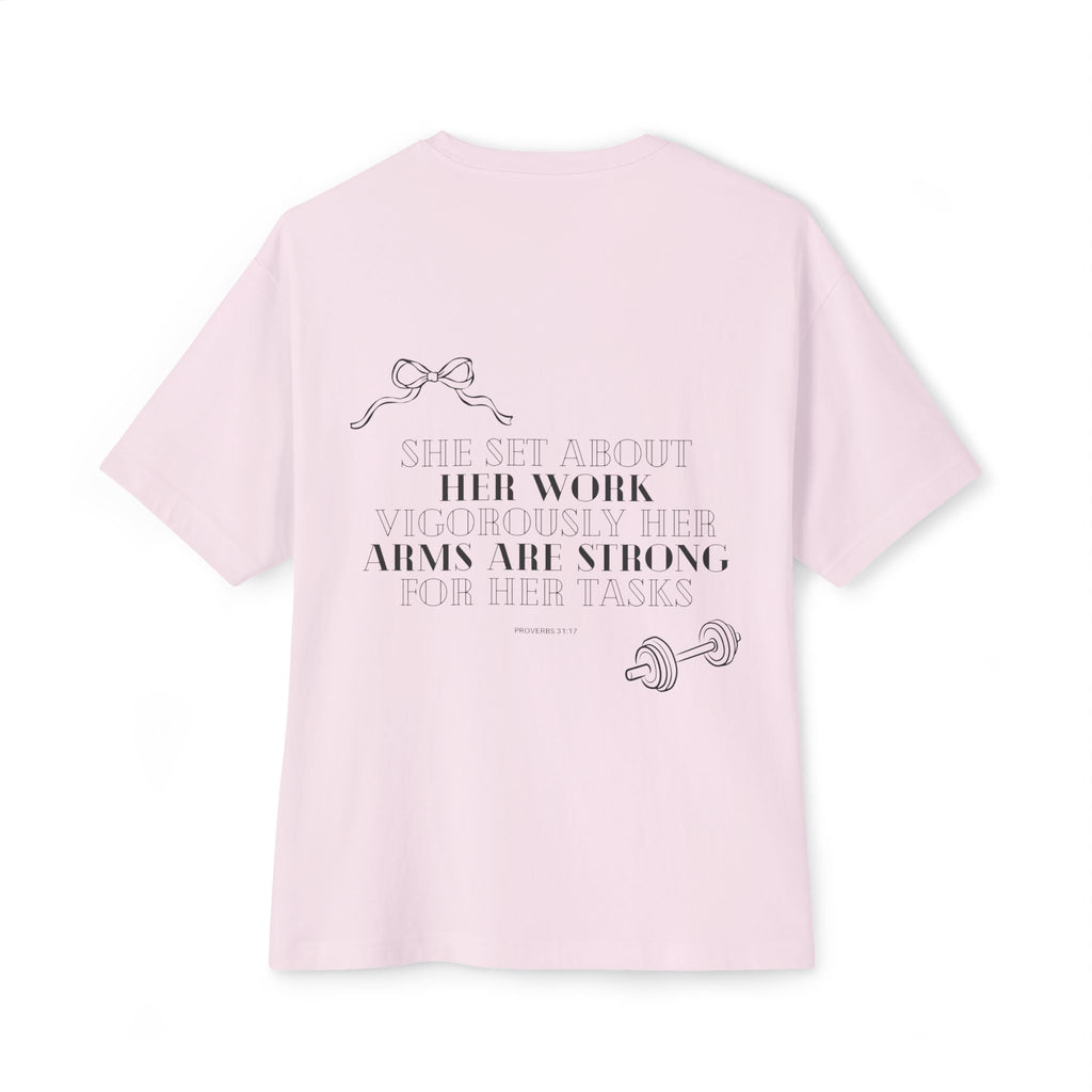 Proverbs 31:17 Oversized Boxy Tee